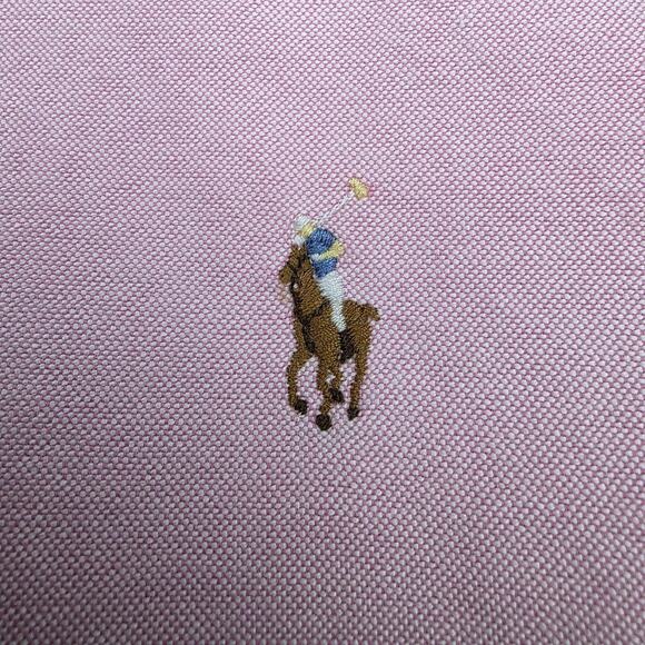 Ralph Lauren Polo Shirt Mens XL Slim Fit Pink Button Down Long Sleeve Oxford - Picture 11 of 16